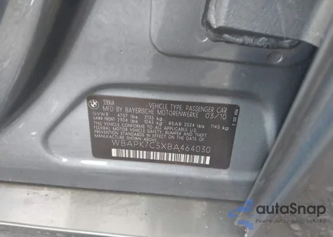 2011 BMW 328I xDrive from USA, damaged, VIN WBAPK7C5XBA464030